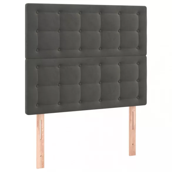 sötétszürke bársony fejtámla 100x5x118/128 cm