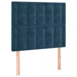 sötétkék bársony fejtámla 100x5x118/128 cm