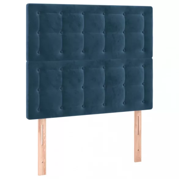 sötétkék bársony fejtámla 100x5x118/128 cm