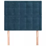 sötétkék bársony fejtámla 100x5x118/128 cm