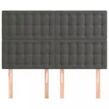 sötétszürke bársony fejtámla 144x5x118/128 cm
