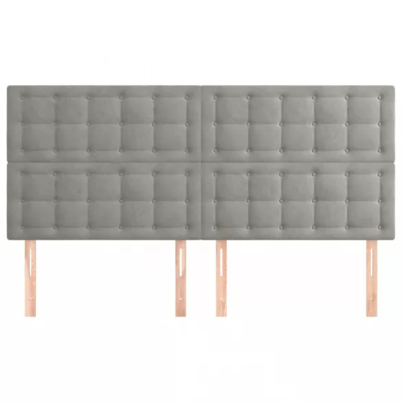 világosszürke bársony fejtámla 160x5x118/128 cm