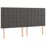 sötétszürke bársony fejtámla 180x5x118/128 cm