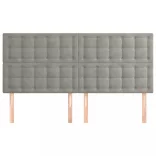 világosszürke bársony fejtámla 200 x 5 x 118/128 cm