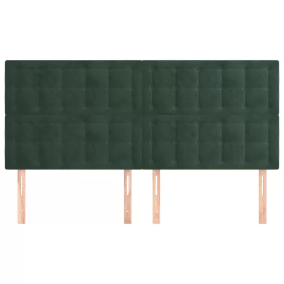 sötétzöld bársony fejtámla 200 x 5 x 118/128 cm