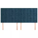 sötétkék bársony fejtámla 200 x 5 x 118/128 cm