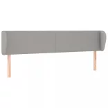 világosszürke szövet fejtámla szárnyakkal 183x23x78/88 cm