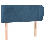 sötétkék bársony fejtámla 103x23x78/88 cm
