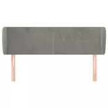 világosszürke bársony fejtámla szárnyakkal 147x23x78/88 cm