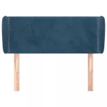 sötétkék bársony fejtámla 103x23x78/88 cm