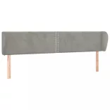 világosszürke bársony fejtámla szárnyakkal 203x23x78/88 cm