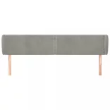 világosszürke bársony fejtámla szárnyakkal 203x23x78/88 cm