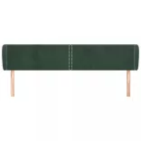 sötétzöld bársony fejtámla szárnyakkal 203x23x78/88 cm