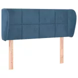 sötétkék szövet fejtámla szárnyakkal 93x23x78/88 cm