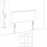 sötétkék szövet fejtámla szárnyakkal 93x23x78/88 cm