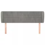 világosszürke bársony fejtámla szárnyakkal 147x23x78/88 cm