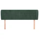 sötétzöld bársony fejtámla szárnyakkal 147x23x78/88 cm