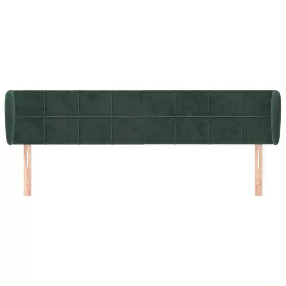 sötétzöld bársony fejtámla szárnyakkal 163x23x78/88 cm