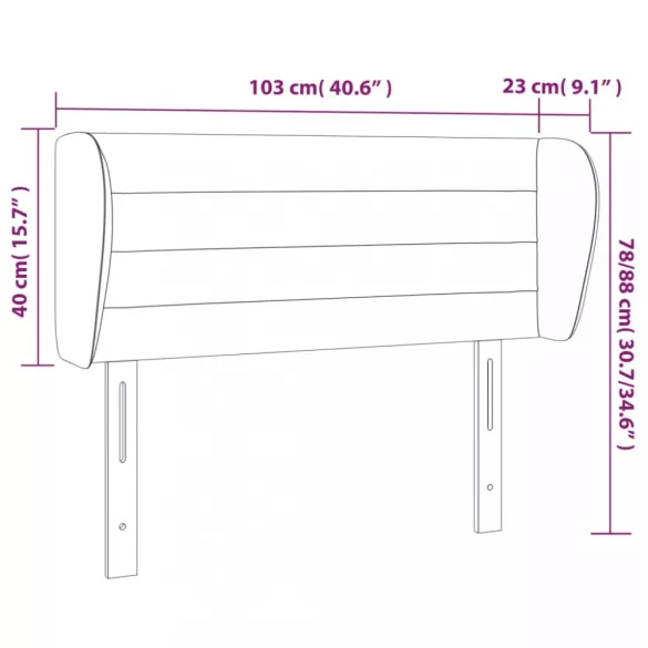 sötétbarna szövet fejtámla 103x23x78/88 cm