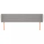 világosszürke szövet fejtámla szárnyakkal 203x23x78/88 cm