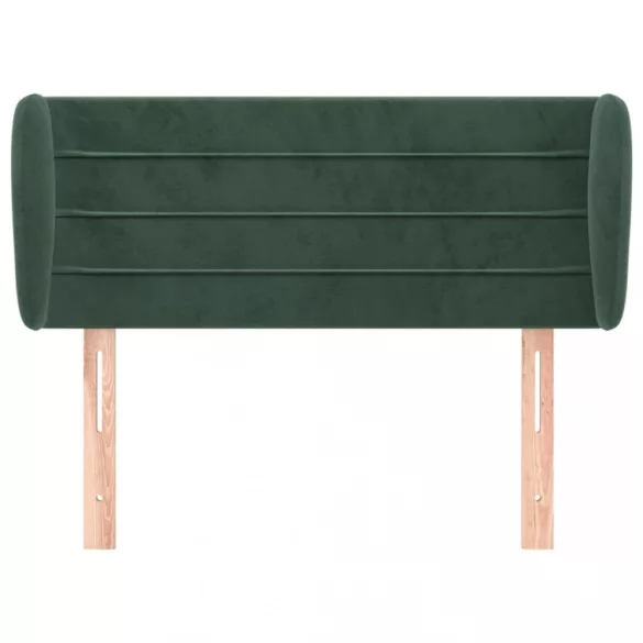 sötétzöld bársony fejtámla szárnyakkal 83x23x78/88 cm