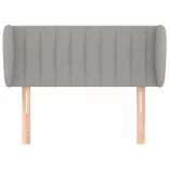 világosszürke szövet fejtámla szárnyakkal 83x23x78/88 cm