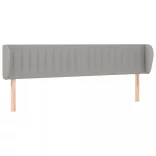 világosszürke szövet fejtámla szárnyakkal 203x23x78/88 cm