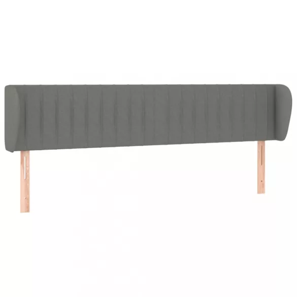 sötétszürke szövet fejtámla szárnyakkal 203x23x78/88 cm