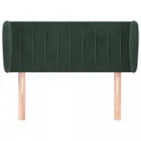 sötétzöld bársony fejtámla szárnyakkal 103x23x78/88 cm