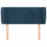 sötétkék bársony fejtámla 103x23x78/88 cm