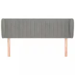 világosszürke bársony fejtámla szárnyakkal 147x23x78/88 cm