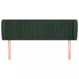 sötétzöld bársony fejtámla szárnyakkal 147x23x78/88 cm