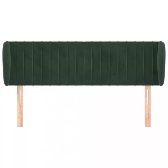 sötétzöld bársony fejtámla szárnyakkal 147x23x78/88 cm