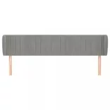 világosszürke bársony fejtámla szárnyakkal 203x23x78/88 cm