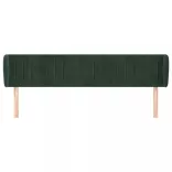 sötétzöld bársony fejtámla szárnyakkal 203x23x78/88 cm