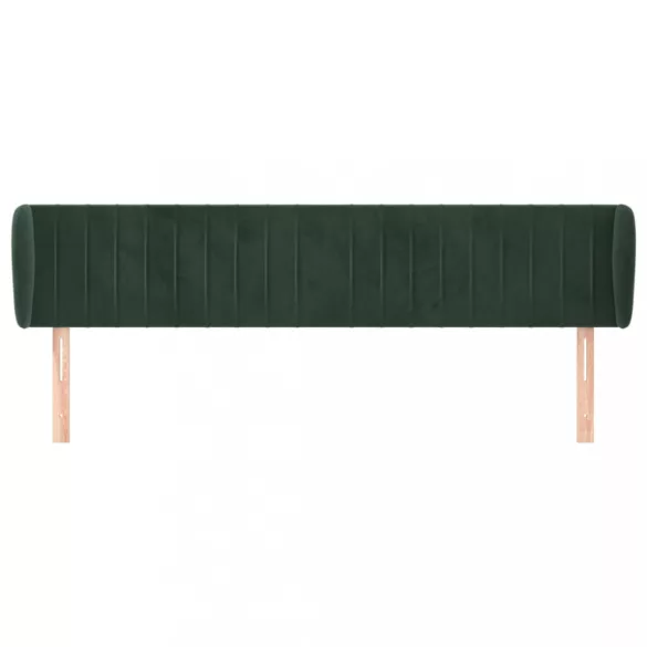 sötétzöld bársony fejtámla szárnyakkal 203x23x78/88 cm