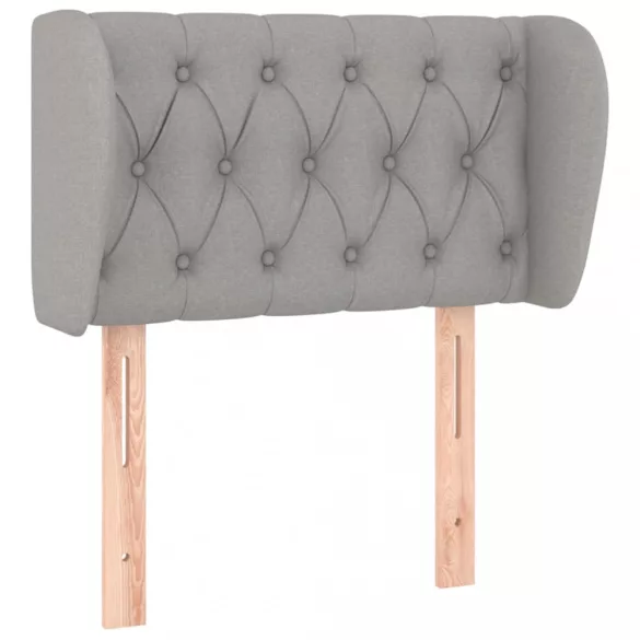 világosszürke szövet fejtámla szárnyakkal 83x23x78/88 cm