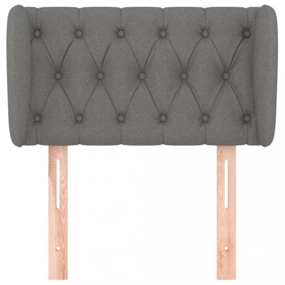 sötétszürke szövet fejtámla szárnyakkal 83x23x78/88 cm