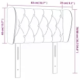 sötétszürke szövet fejtámla szárnyakkal 83x23x78/88 cm