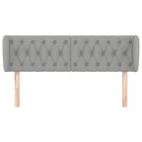 világosszürke szövet fejtámla szárnyakkal 147x23x78/88 cm