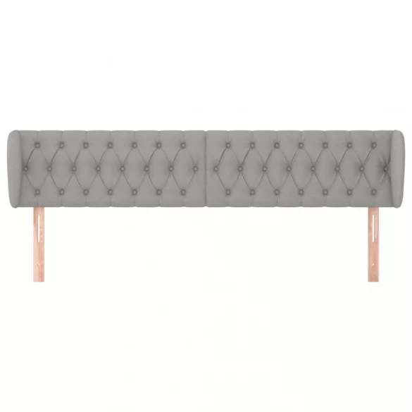 világosszürke szövet fejtámla szárnyakkal 203x23x78/88 cm