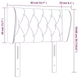 sötétkék bársony fejtámla szárnyakkal 83x23x78/88 cm