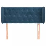 sötétkék bársony fejtámla 103x23x78/88 cm