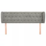 világosszürke bársony fejtámla szárnyakkal 147x23x78/88 cm