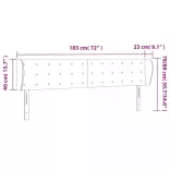 világosszürke szövet fejtámla szárnyakkal 183x23x78/88 cm