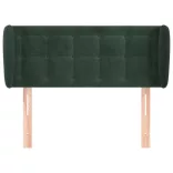 sötétzöld bársony fejtámla szárnyakkal 83x23x78/88 cm