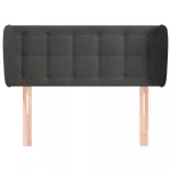 sötétszürke bársony fejtámla szárnyakkal 93x23x78/88 cm