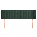 sötétzöld bársony fejtámla szárnyakkal 147x23x78/88 cm