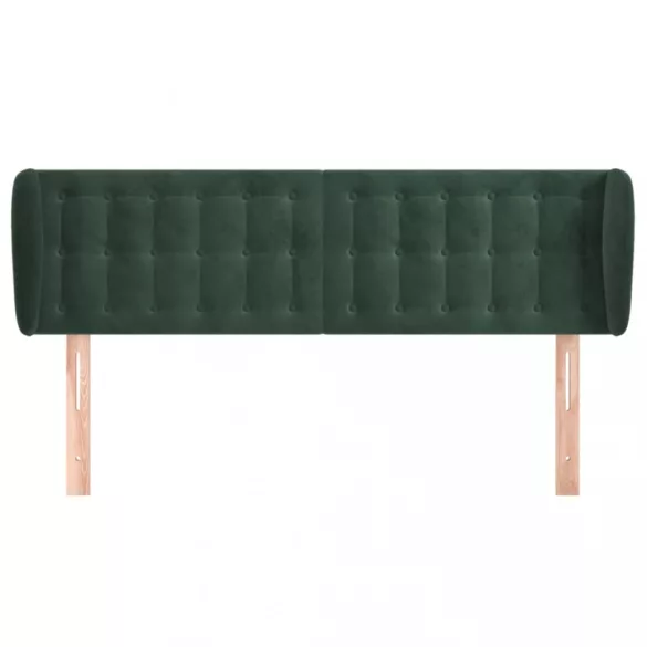 sötétzöld bársony fejtámla szárnyakkal 147x23x78/88 cm