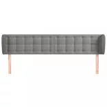 világosszürke bársony fejtámla szárnyakkal 183x23x78/88 cm